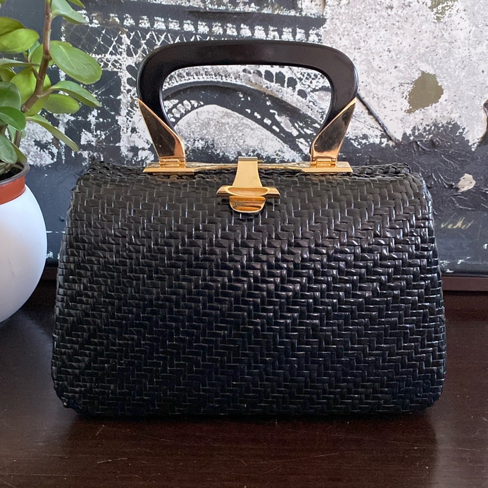 Vintage Wicker Coated Hand Bag Made In Italy (Very Rare Find)